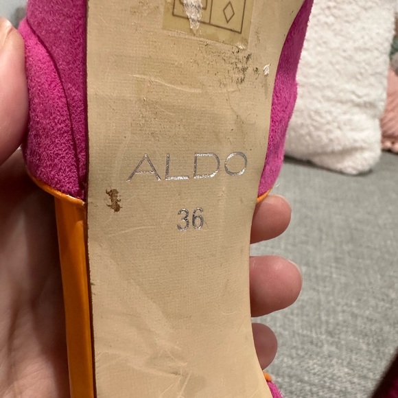 Aldo platform heel with t-strap Pink and Orange size 36 or 6-6.5 - Picture 2 of 5